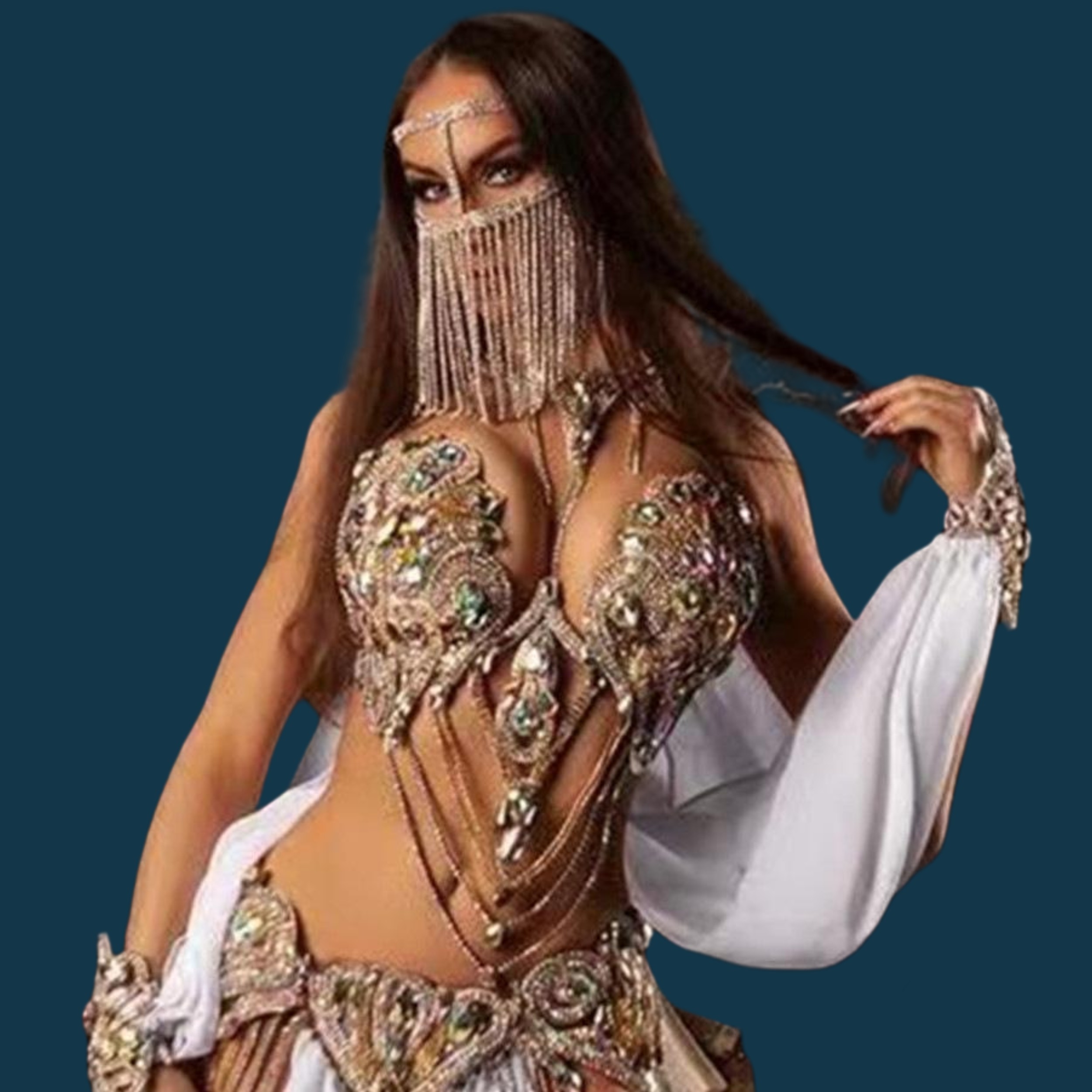 Body Jewelry High End - Body Jewelry Crystal Sexy Mask Halloween