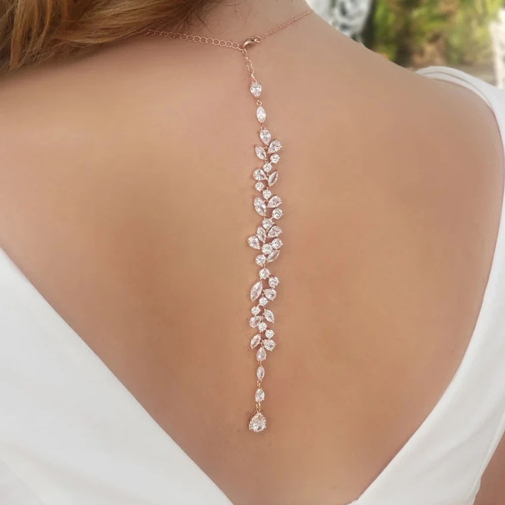 Body Jewelry Necklace - Luxury Leaf Silver Body Chain Elegant