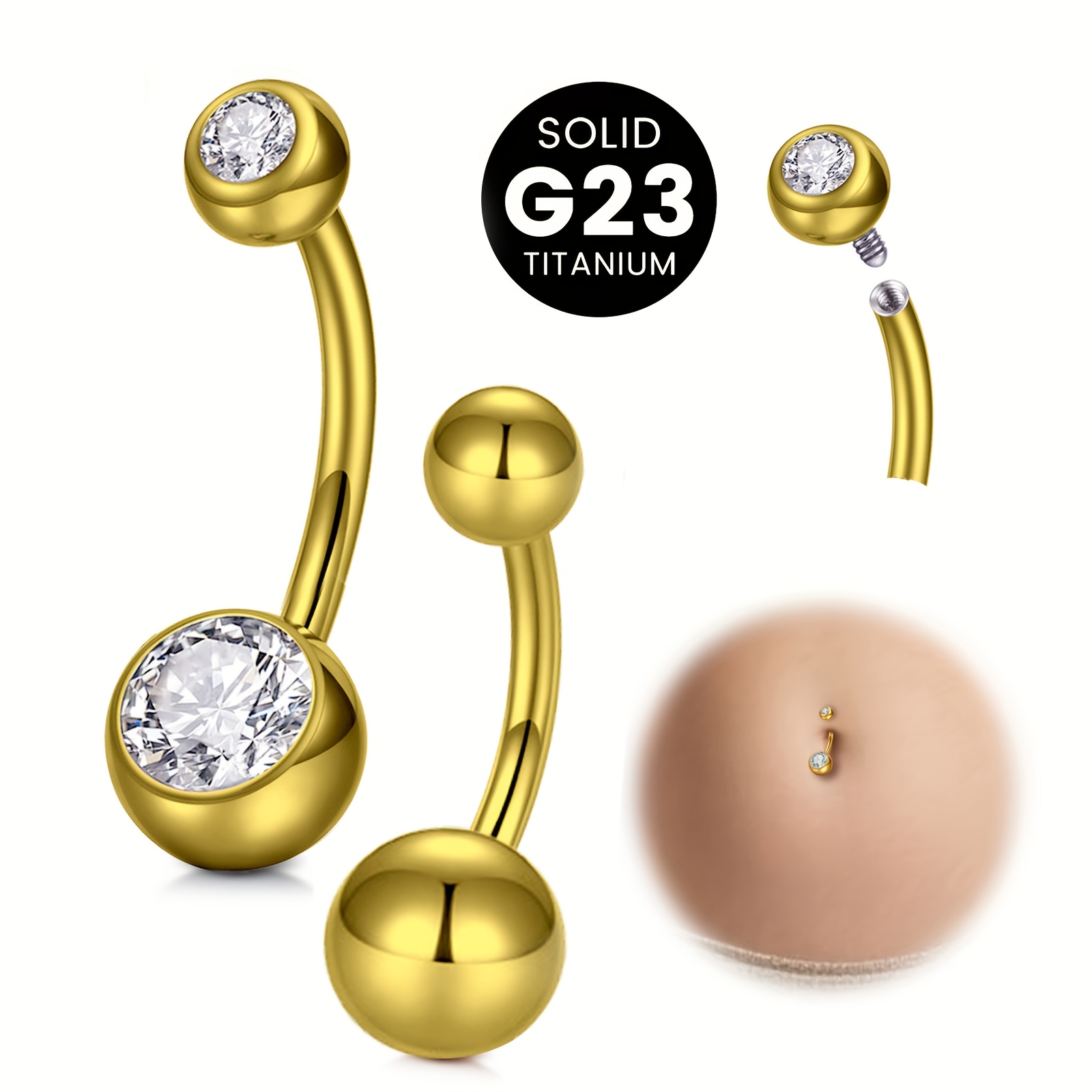 Body Jewelry High End - G23 titanium alloy Women's navel belly