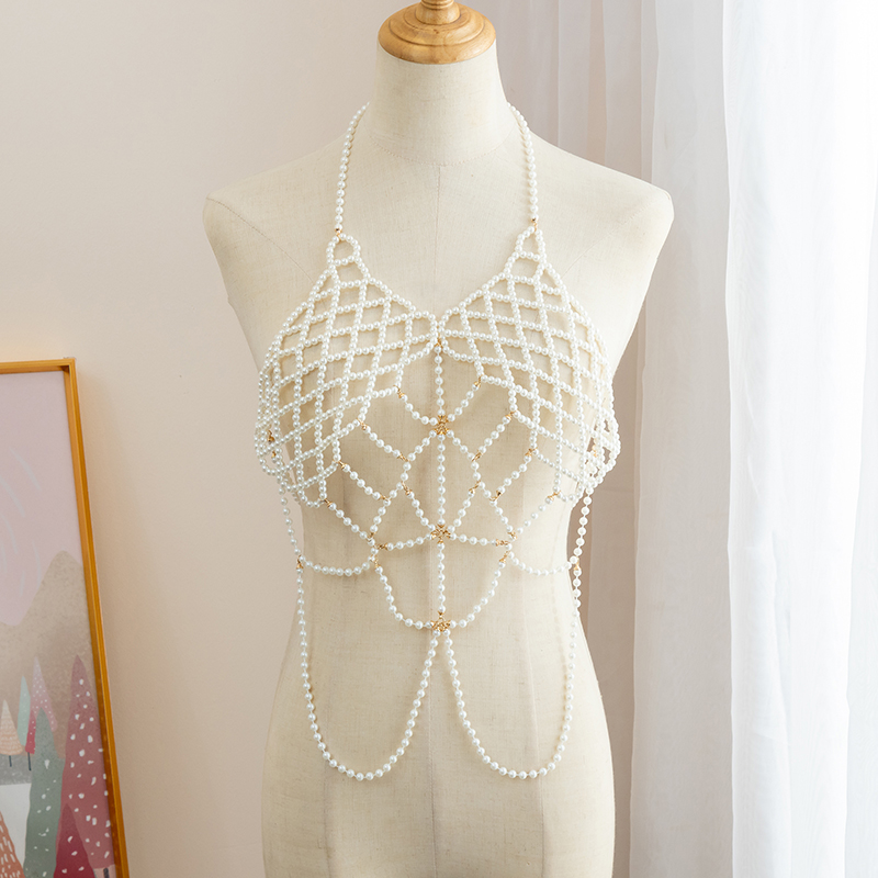 Body Jewelry Wholesale - Fashion shawl Body Chain Accessories Pearl