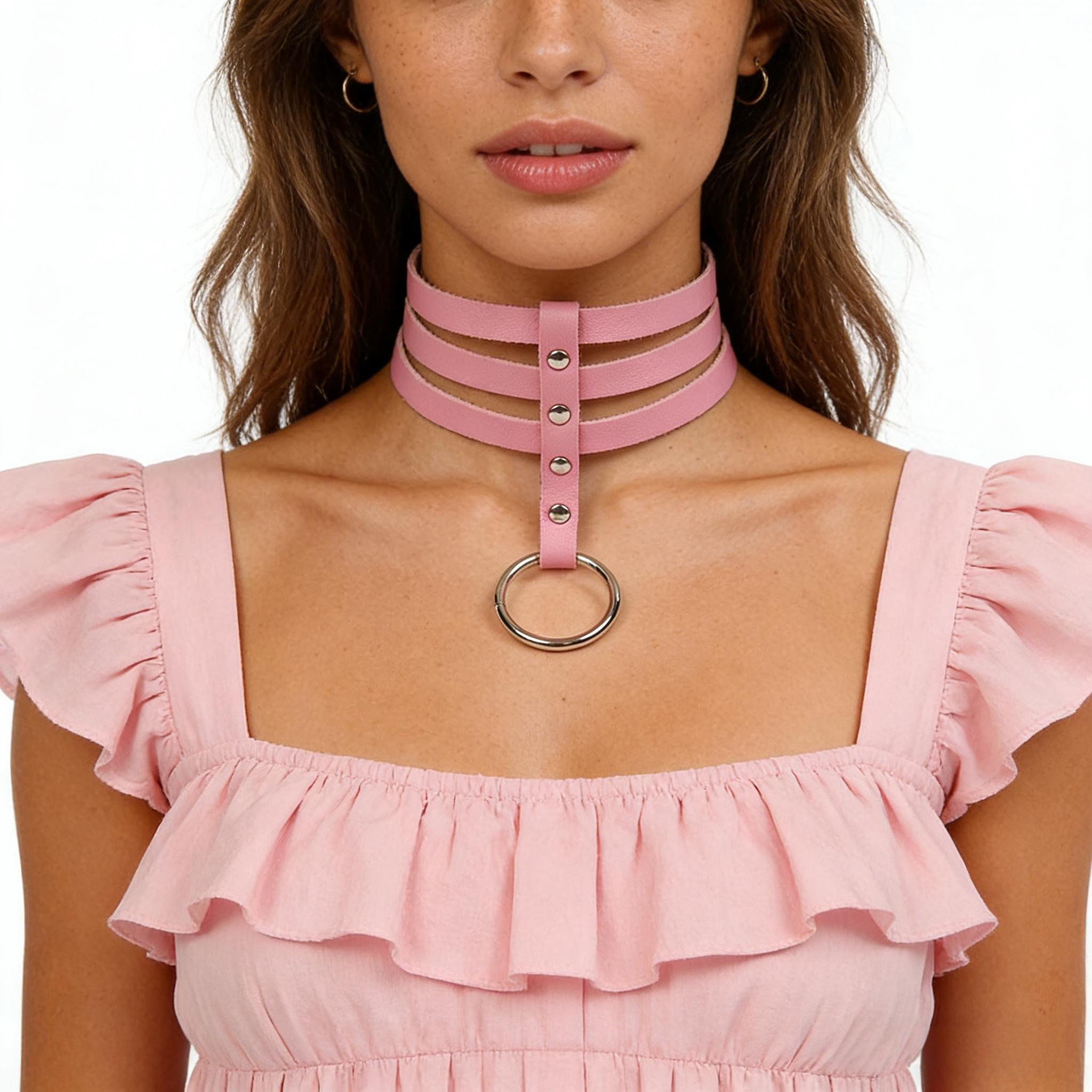 Body Jewelry Goth - Fashion Jewelry Black Leather Round Choker
