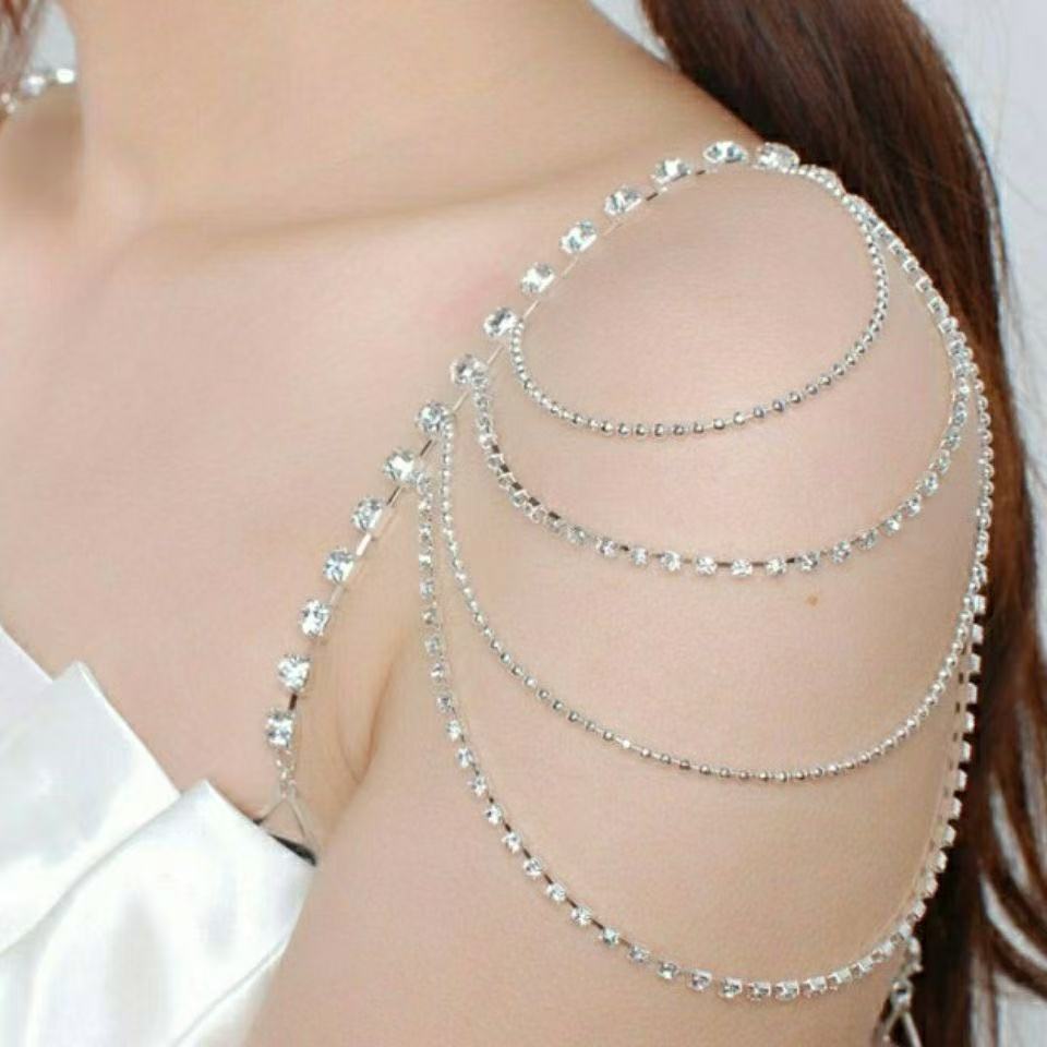 Body Jewelry High End - European and American multi-layer shoulder chain,