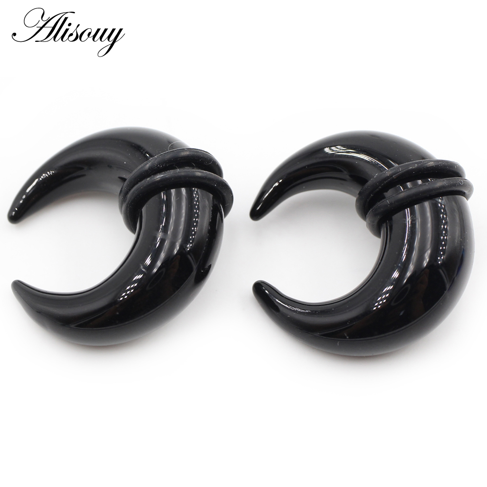 Alisouy 2PCS C Shape Buffalo H - Body Jewelry Ear Plugs ulasan dan harga