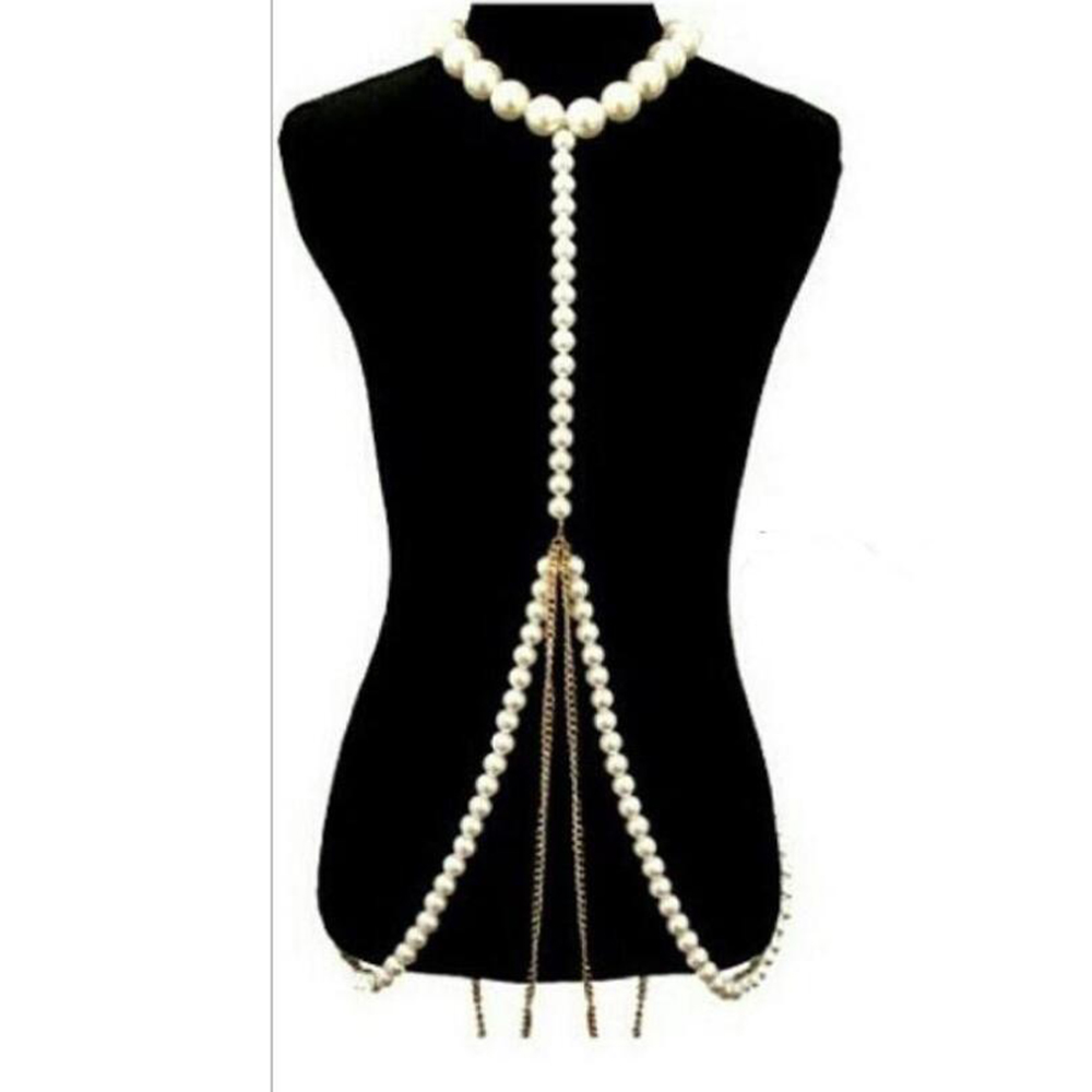 Luxurious Pearl Gold Chain Bod - Body Jewelry High End ulasan dan harga