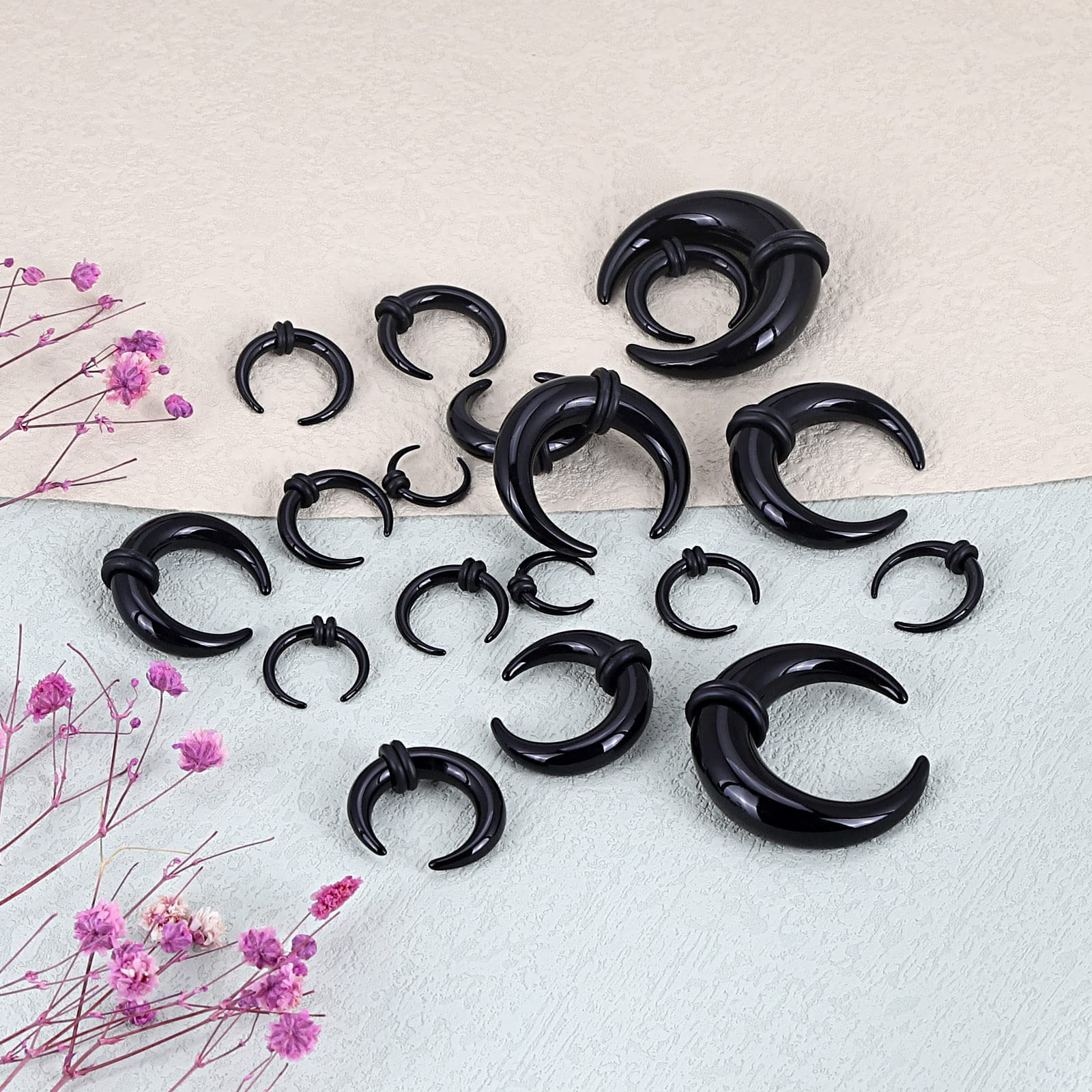 18Pcs Acrylic Septum Pincher T - Body Jewelry Ear Plugs ulasan dan harga