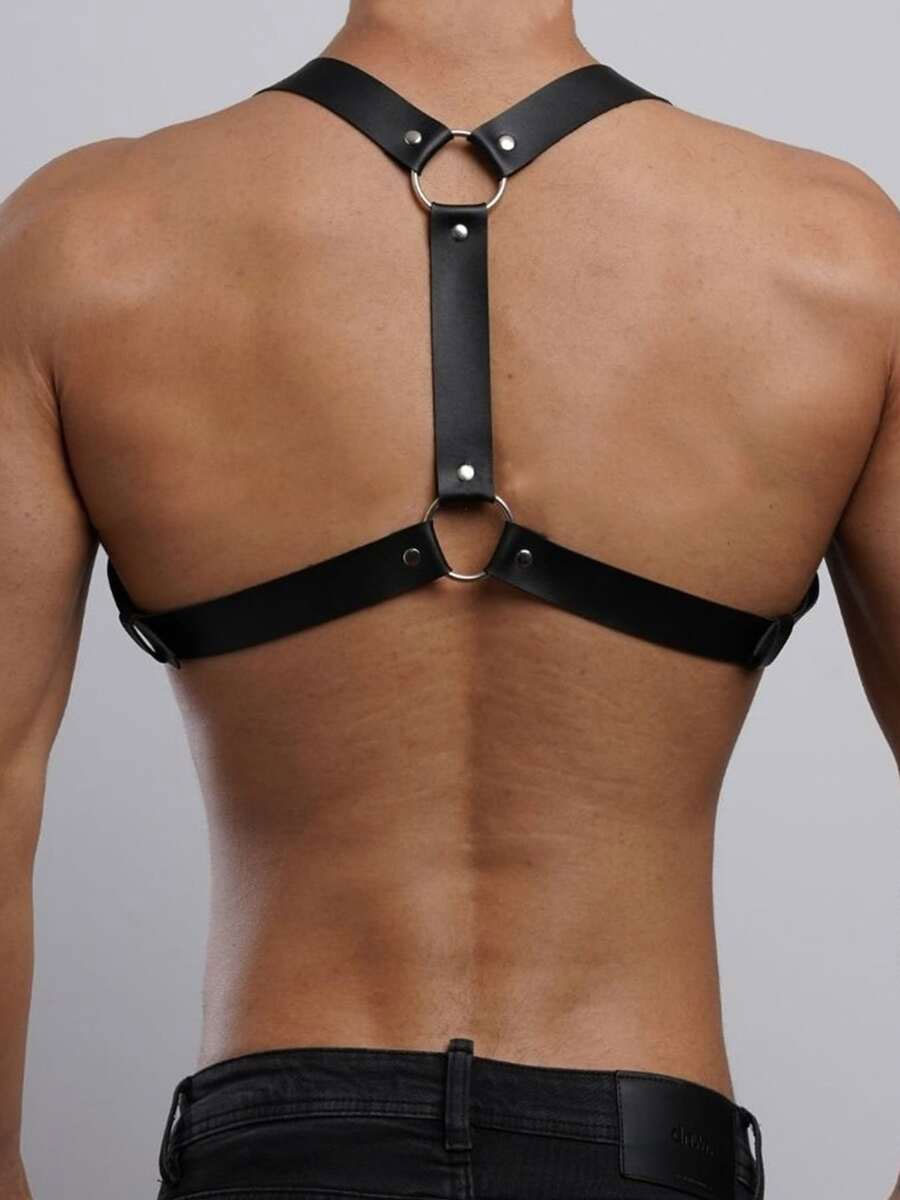 Men's PU Leather Chest Harness - Body Jewelry Goth ulasan dan harga