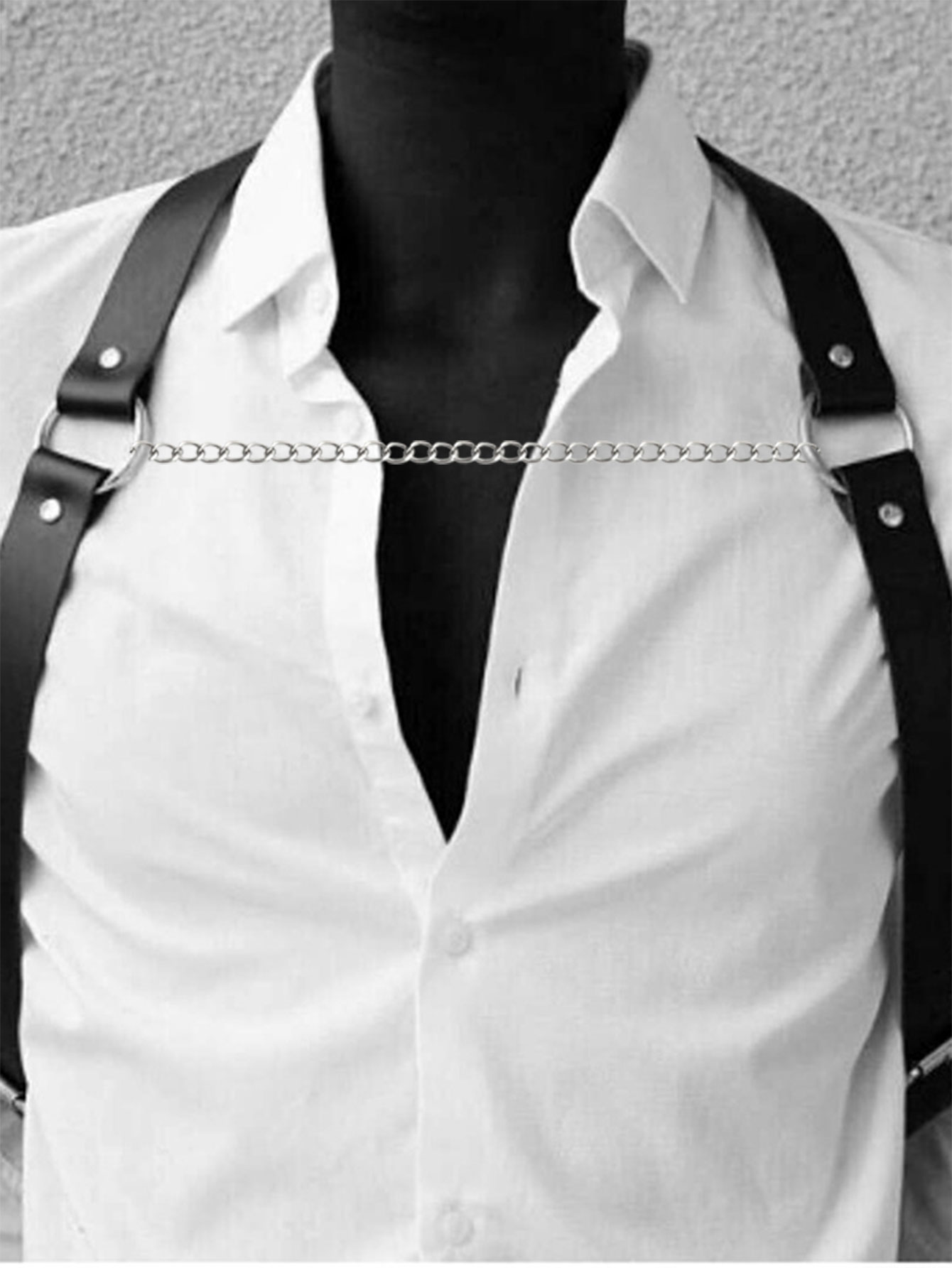 Men's PU Leather Chest Harness - Body Jewelry Goth ulasan dan harga