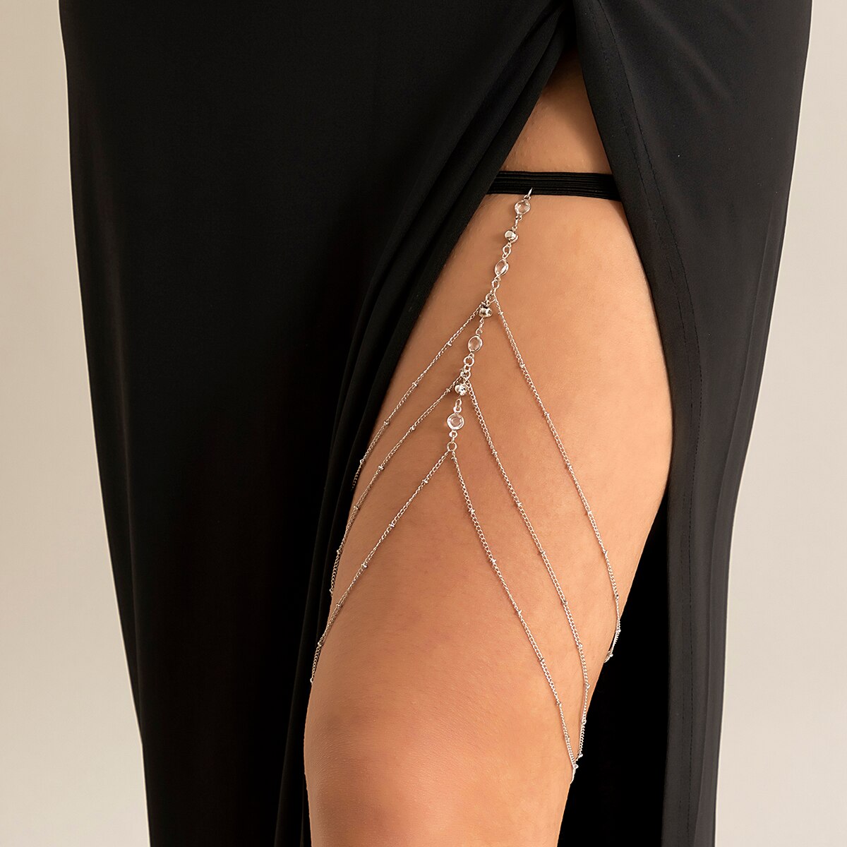 Boho Elastic Band Crystal Leg  - Body Jewelry Goth ulasan dan harga