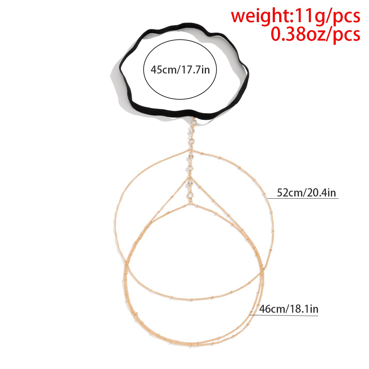 Boho Elastic Band Crystal Leg  - Body Jewelry Goth ulasan dan harga
