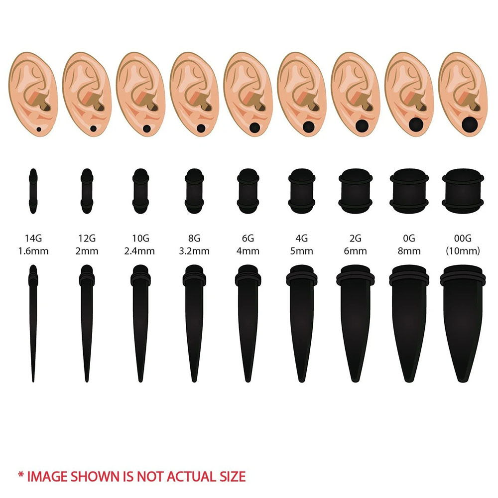 1 Set Ear Taper Kit Black Ear  - Body Jewelry Ear Plugs ulasan dan harga