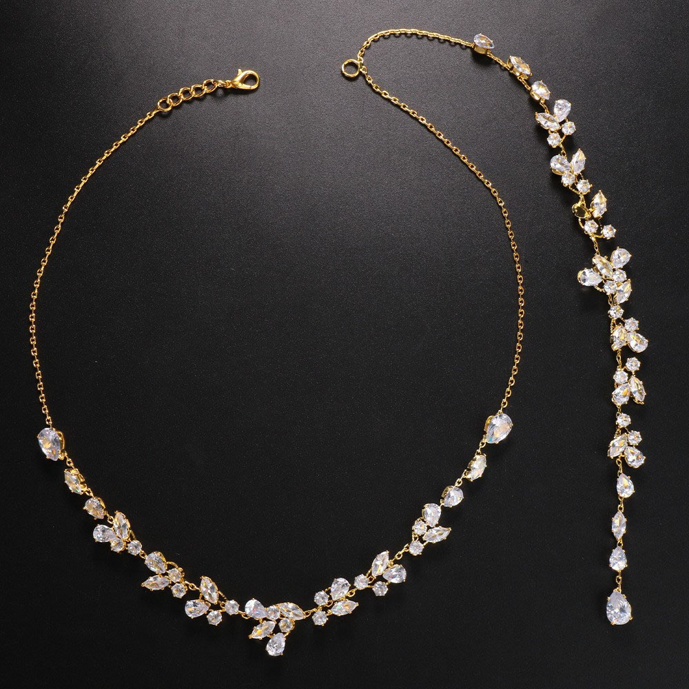 Luxury Leaf Silver Body Chain  - Body Jewelry Necklace ulasan dan harga