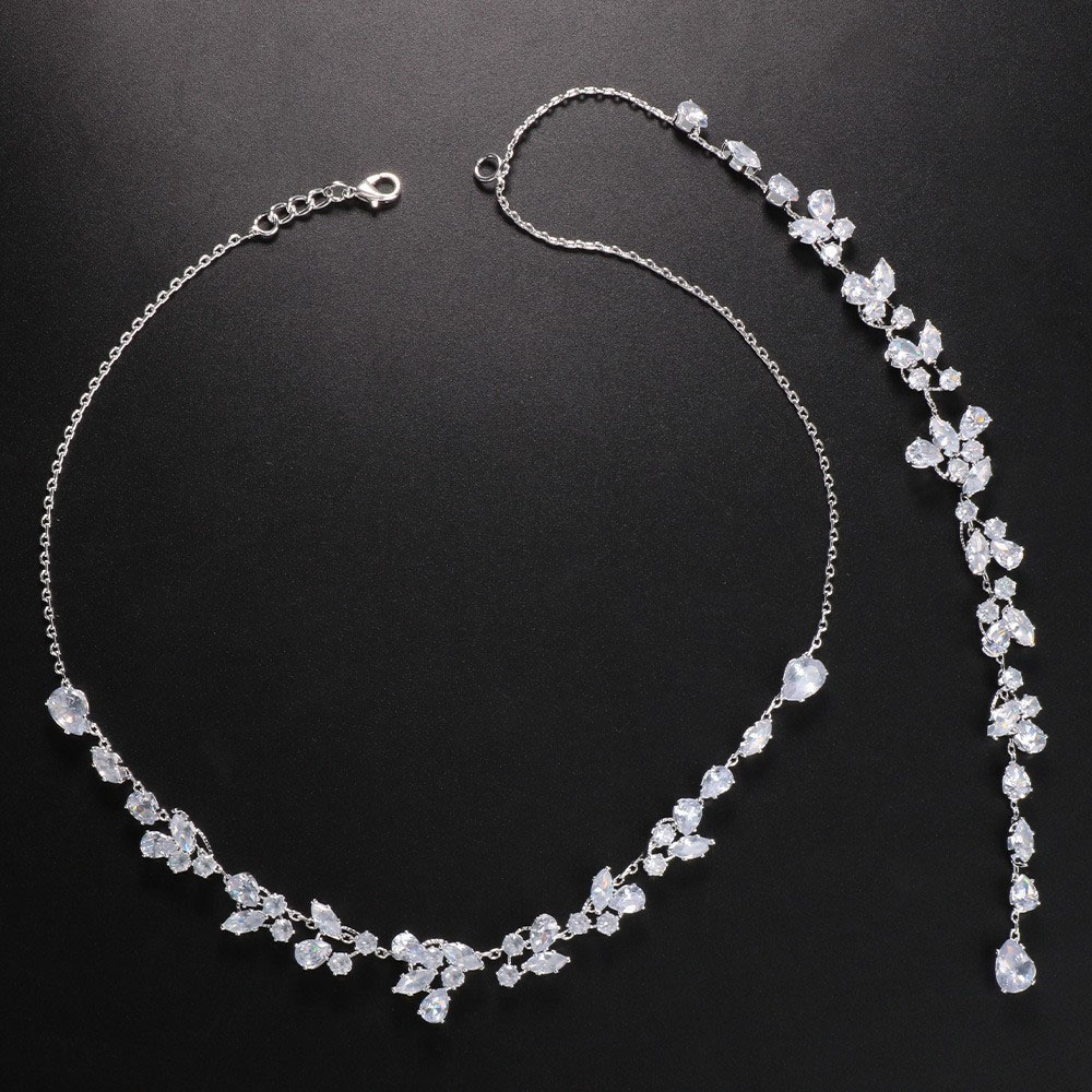 Luxury Leaf Silver Body Chain  - Body Jewelry Necklace ulasan dan harga