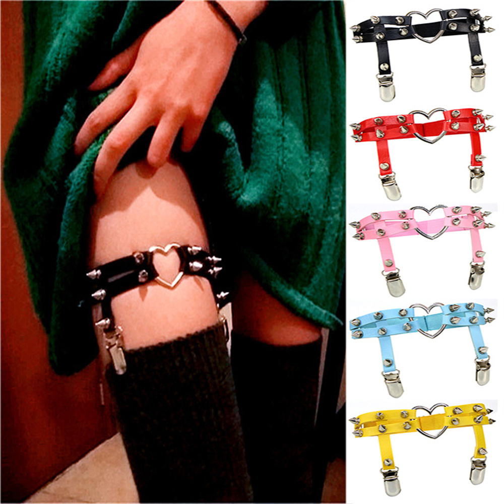 1Pcs Women Punk Goth Heart PU  - Body Jewelry Goth ulasan dan harga