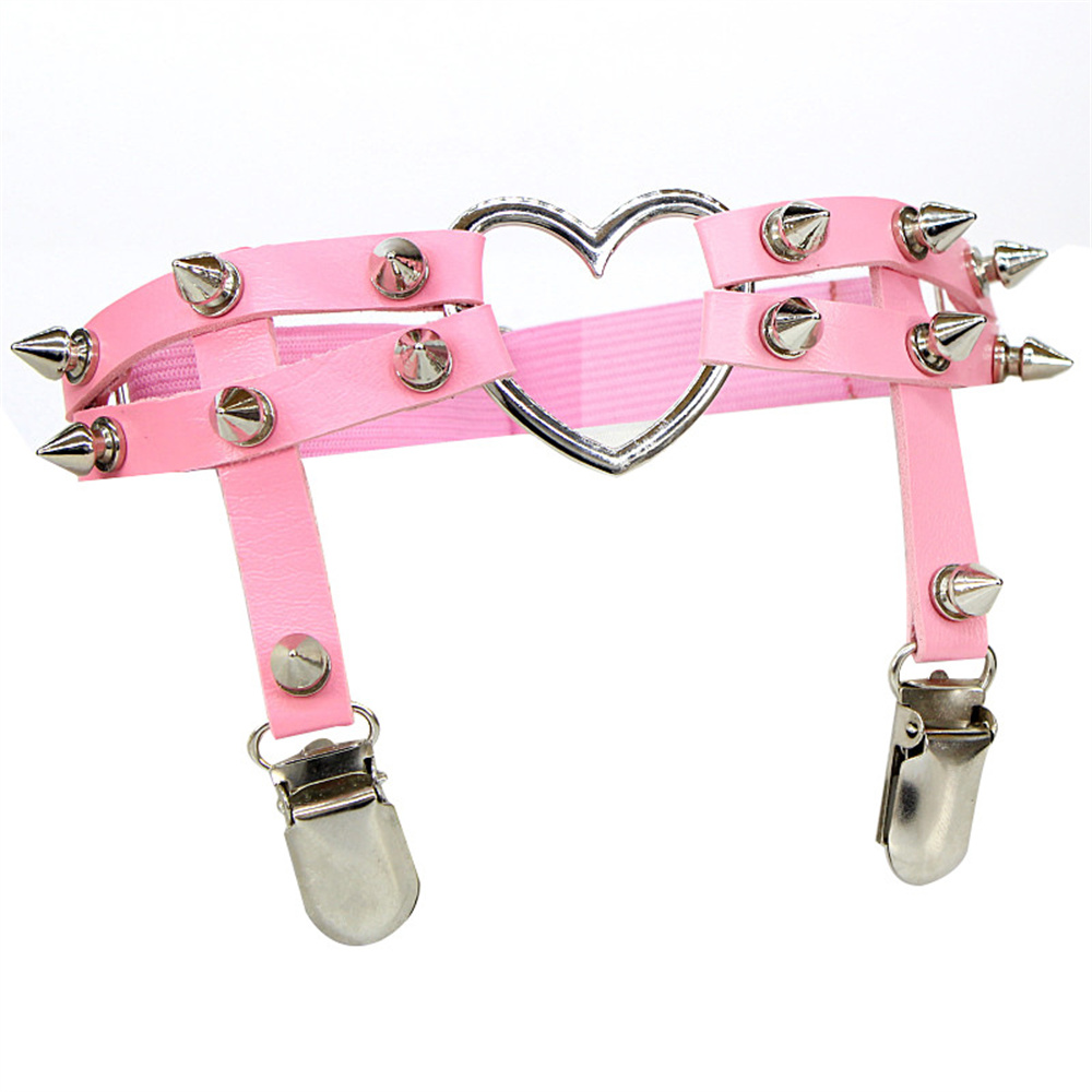 1Pcs Women Punk Goth Heart PU  - Body Jewelry Goth ulasan dan harga