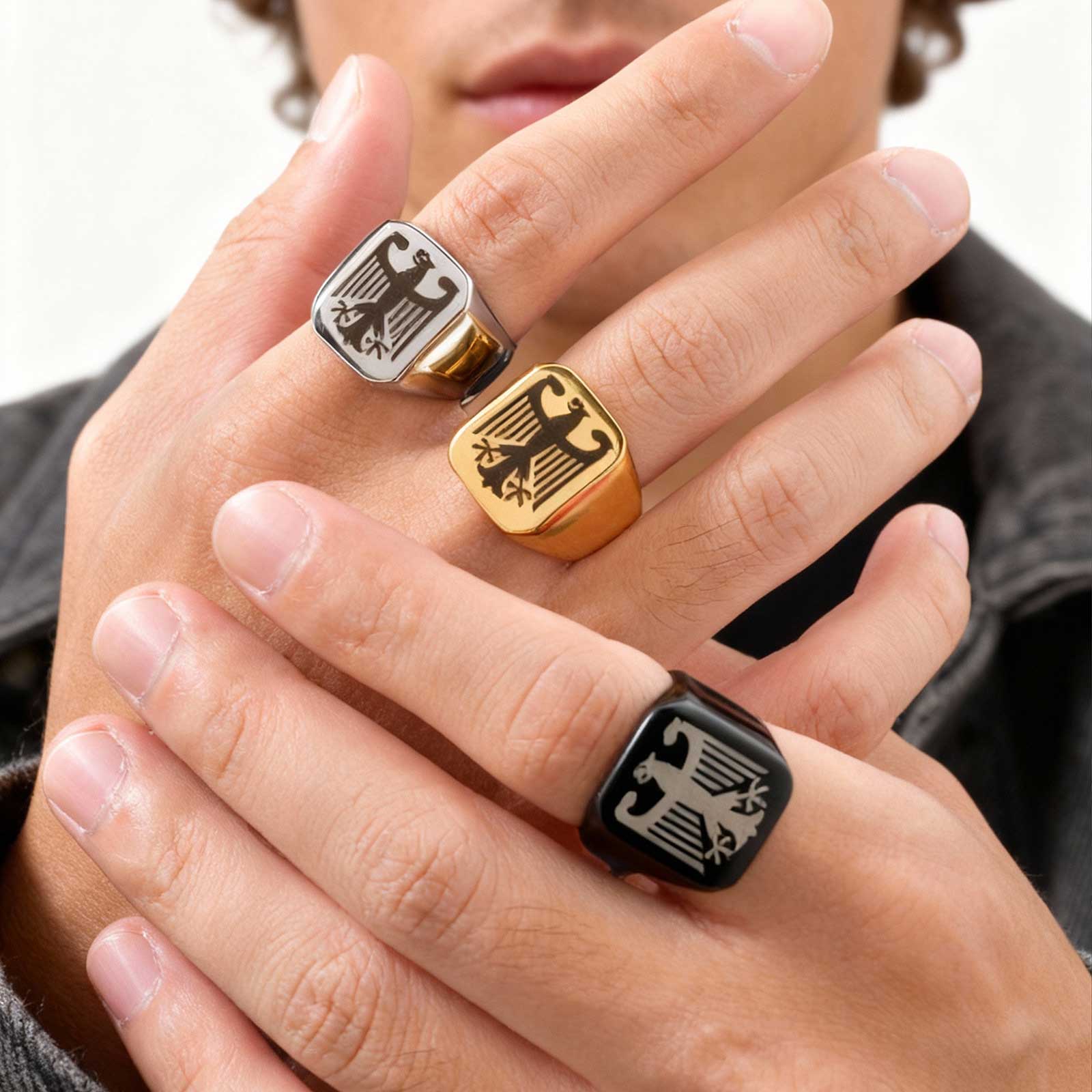 Custom Flying Hawk Eagle Ring  - Body Jewelry Wholesale ulasan dan harga