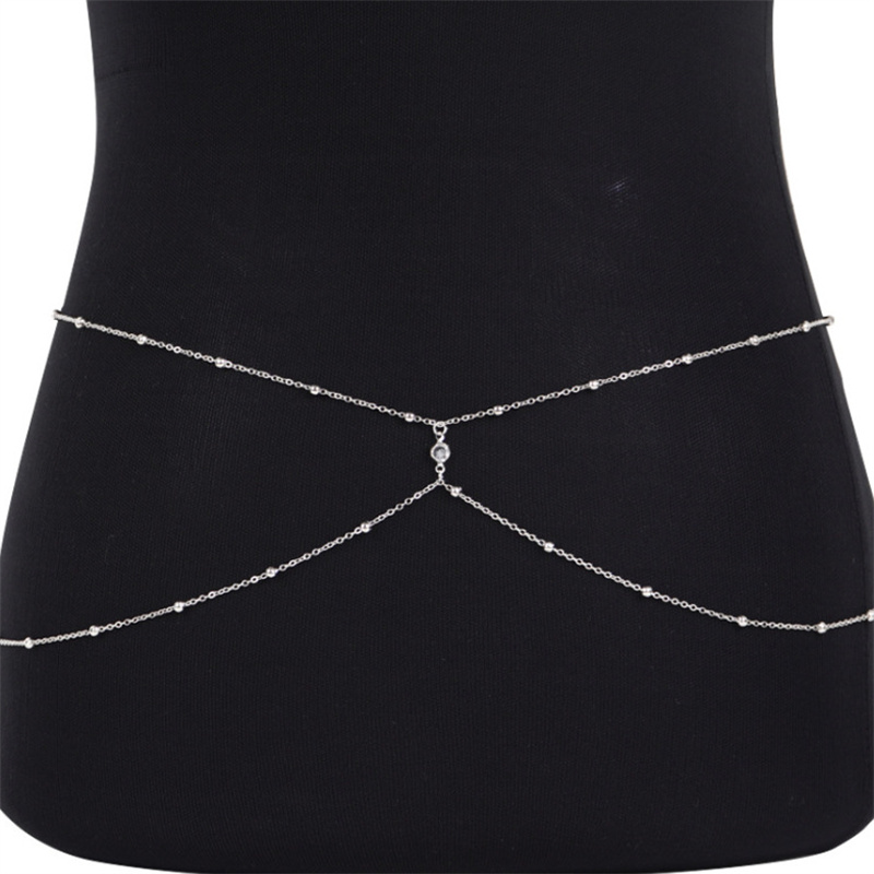 Clear Rhinestone Beaded Belly  - Body Jewelry Bulk ulasan dan harga