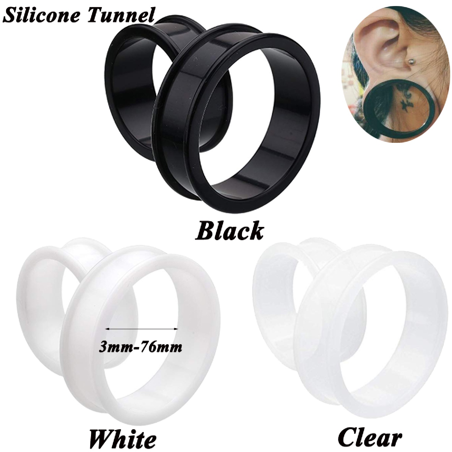 2pcs Supersize Flexible Silico - Body Jewelry Ear Plugs ulasan dan harga