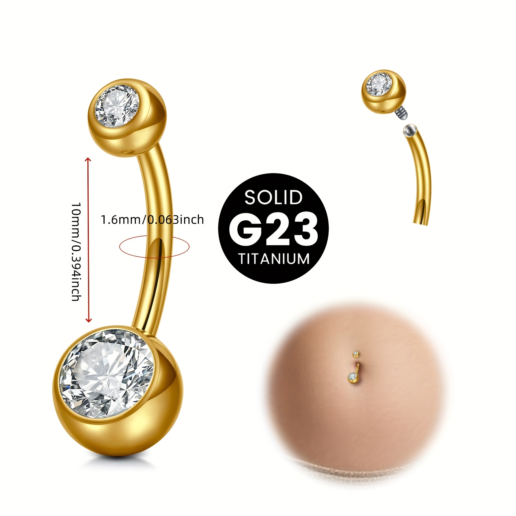 G23 titanium alloy Women's nav - Body Jewelry High End ulasan dan harga