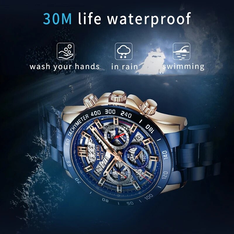 LIGE 2024 New Men Watch Top Br - Threadless Push Pin ulasan dan harga