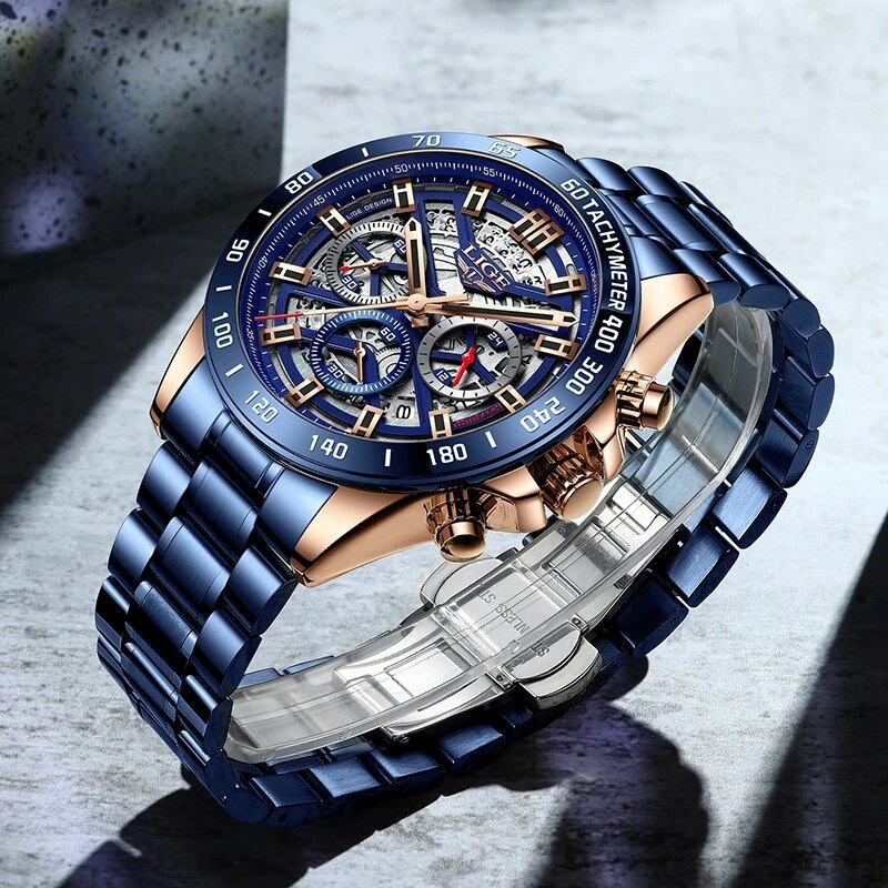 LIGE 2024 New Men Watch Top Br - Threadless Push Pin ulasan dan harga
