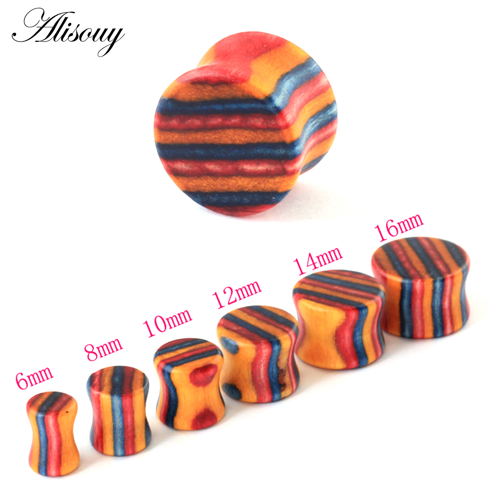 1PC Fashion Ear Plugs Wood Fle - Body Jewelry Ear Plugs ulasan dan harga