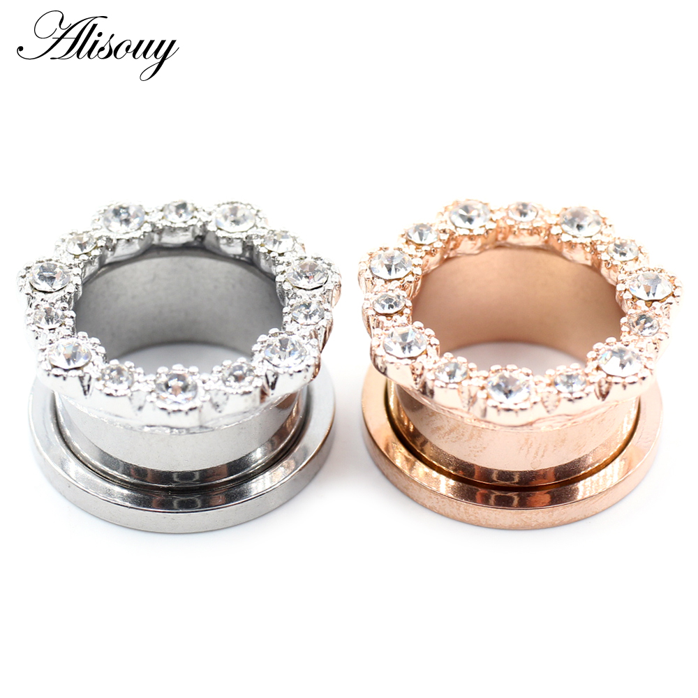 Alisouy 2pcs Stainless Steel F - Body Jewelry Ear Plugs ulasan dan harga