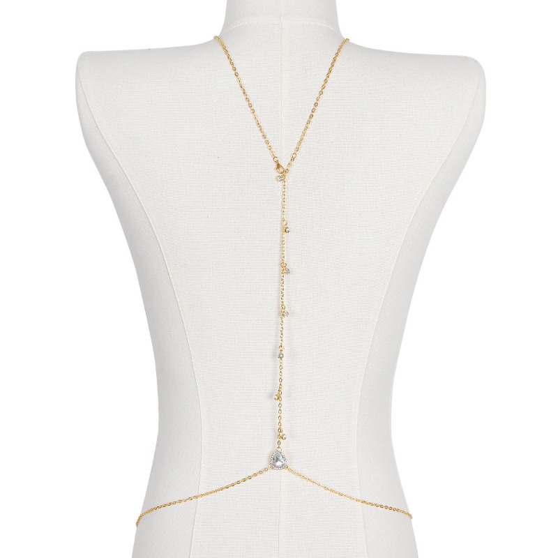 Bride Backless Rhinestone Wate - Body Jewelry Necklace ulasan dan harga