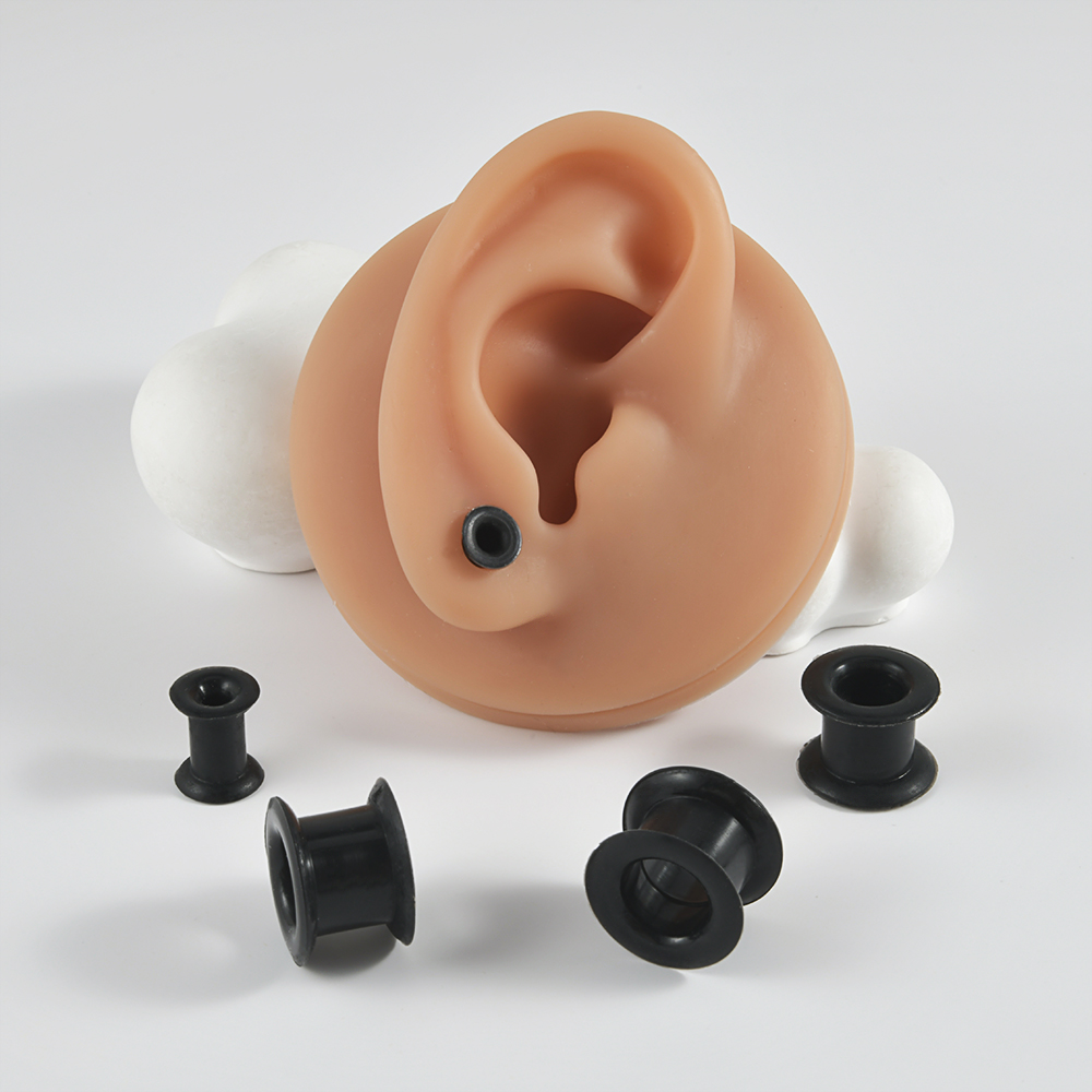 Pair Supersize Flexible Black  - Body Jewelry Ear Plugs ulasan dan harga