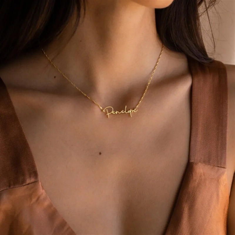 Custom Name Water Ripple Neckl - Body Jewelry Wholesale ulasan dan harga