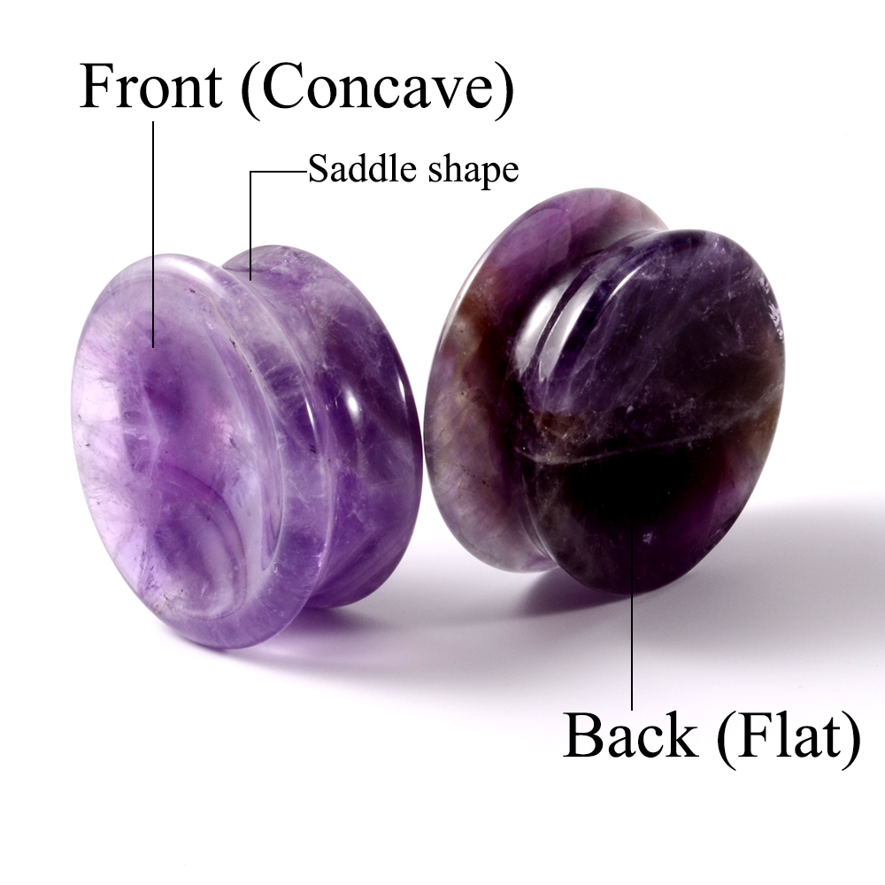 Pair Stone Ear Gauges Double F - Body Jewelry Ear Plugs ulasan dan harga