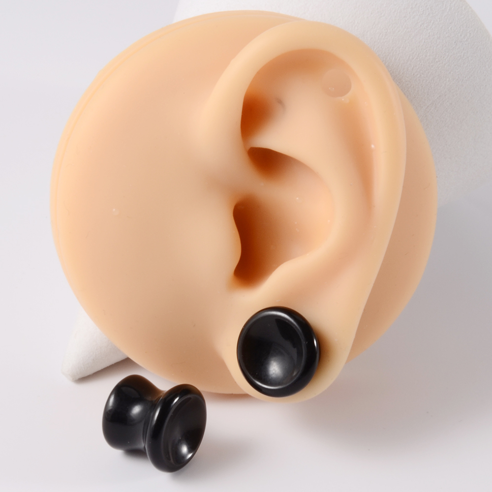 Pair Stone Ear Gauges Double F - Body Jewelry Ear Plugs ulasan dan harga