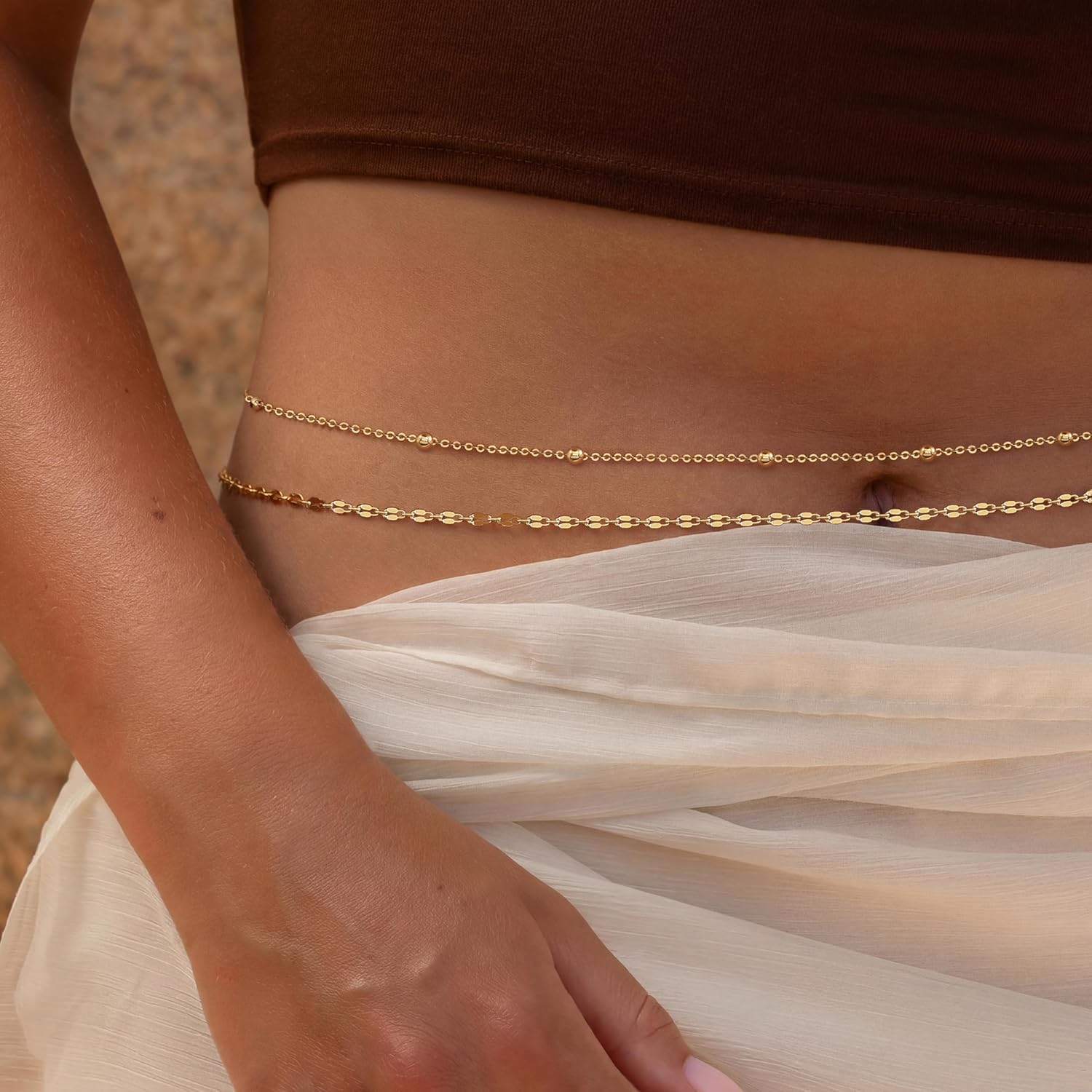 14K Gold Plated Waist Chain Wo - Body Jewelry Bulk ulasan dan harga
